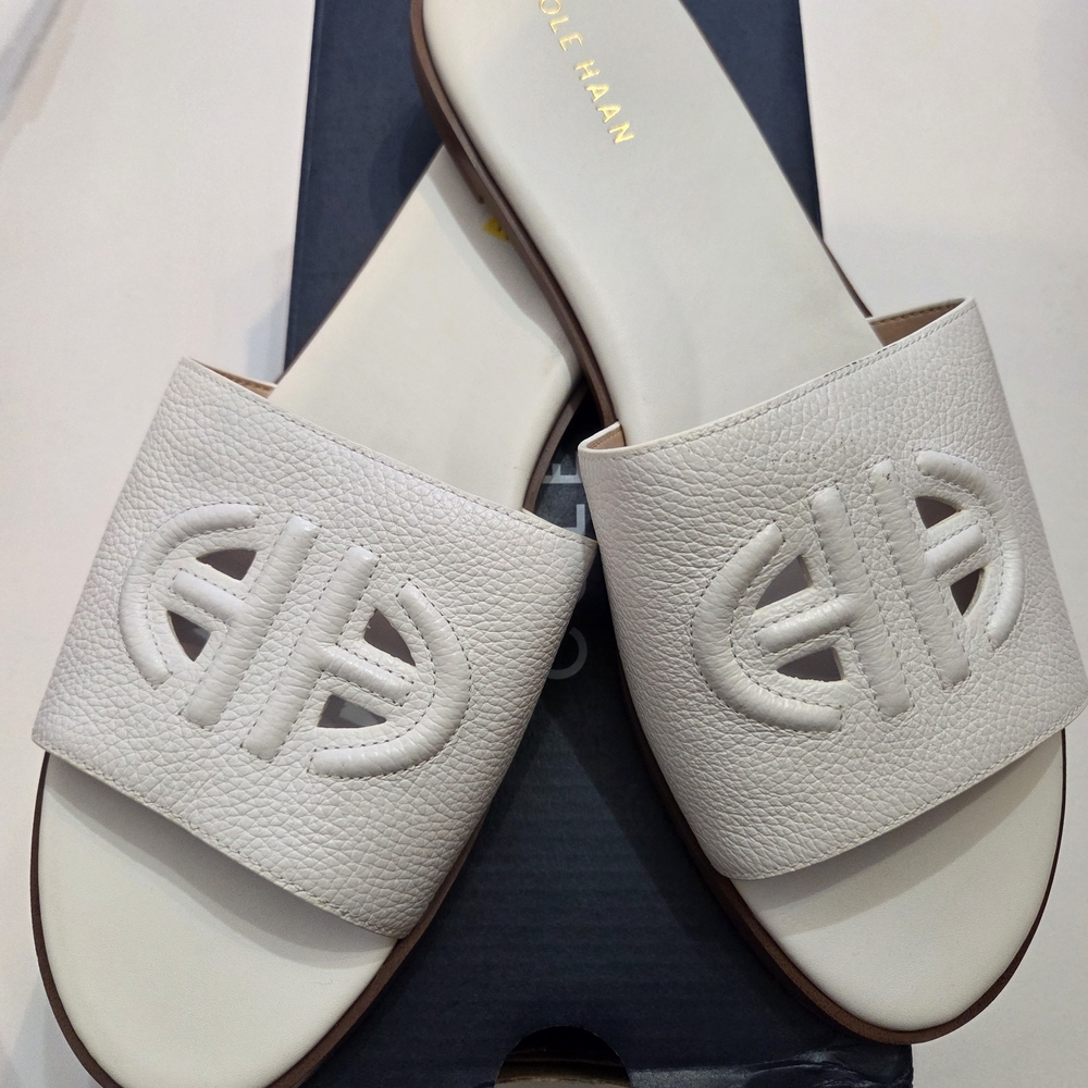 Cole Haan Women's White Slide Sandals
